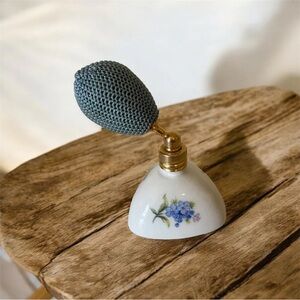 Vintage Royal Bavaria Germany Porcelain Triangle Floral Atomizer Perfume Spray